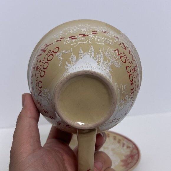 Harry Potter Marauder's Map Teacup & Saucer 12oz "I Solemnly Swear" No Box - Picture 6 of 8